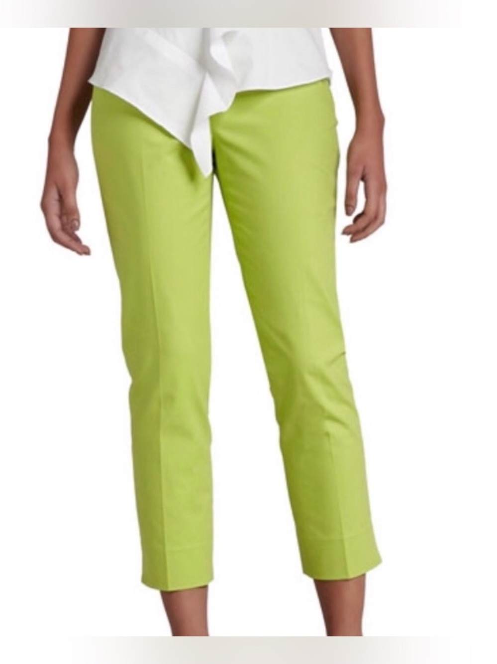 Lafayette 148 Bleeker cropped capri green pants size 4